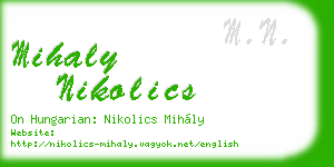 mihaly nikolics business card